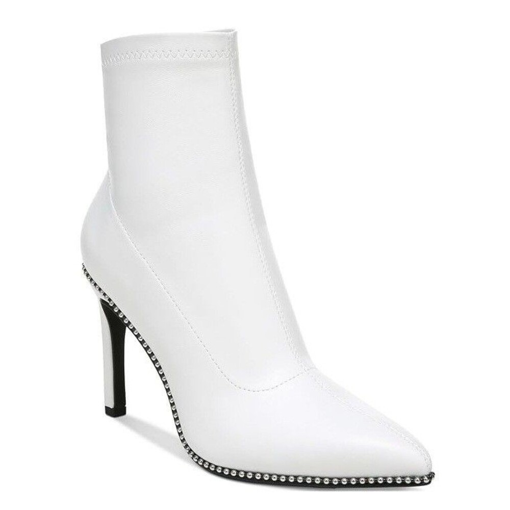 bar III Womens 11 M White Melanay Embellished High Heeled Boots DISPLAY JB5